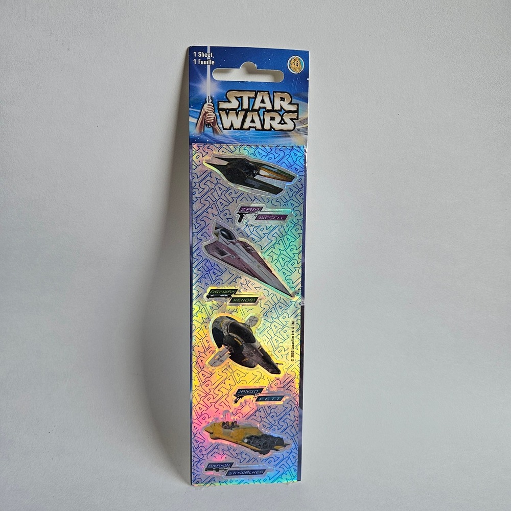 Vintage 2002 Star Wars Episode II Sandylion Prismatic Holographic‎ Sticker Sheet